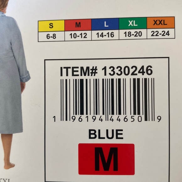 Nwt Carole Hochman Long plush wrap Robe Smokey Blue - Picture 6 of 8